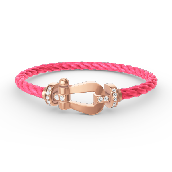 [⭐Hevara Jewelry]FORCE LARGE HORSESHOE HALF DIAMOND BRACELET ROSE GOLD