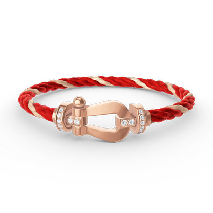 [⭐Hevara Jewelry]FORCE LARGE HORSESHOE HALF DIAMOND BRACELET ROSE GOLD