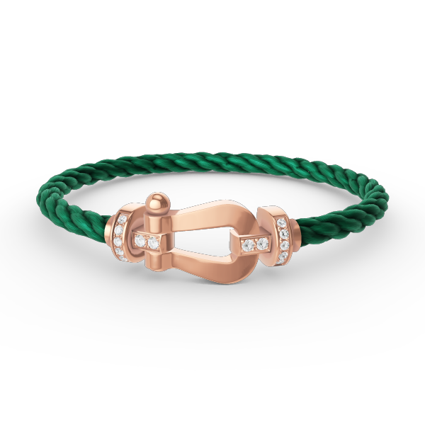 [⭐Hevara Jewelry]FORCE LARGE HORSESHOE HALF DIAMOND BRACELET ROSE GOLD