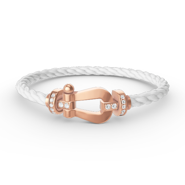[⭐Hevara Jewelry]FORCE LARGE HORSESHOE HALF DIAMOND BRACELET ROSE GOLD
