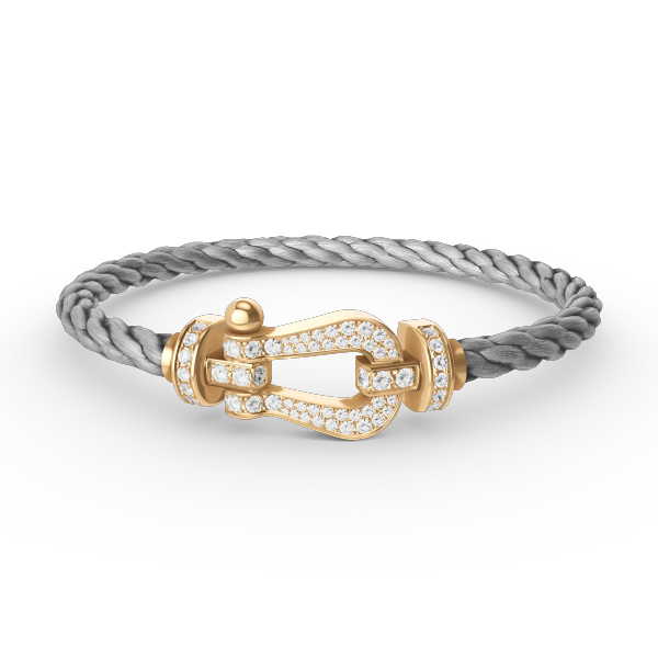 [⭐Hevara Jewelry]FORCE LARGE HORSESHOE FULL DIAMOND BRACELET GOLD