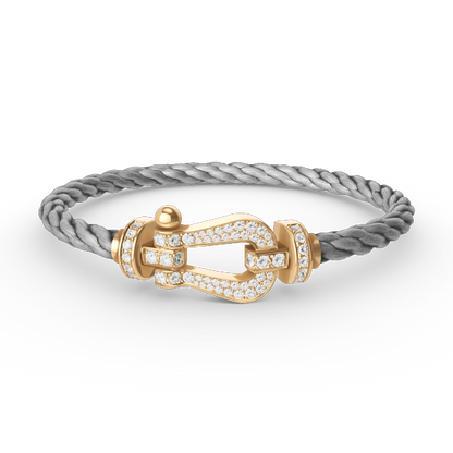 [⭐Hevara Jewelry]FORCE LARGE HORSESHOE FULL DIAMOND BRACELET GOLD