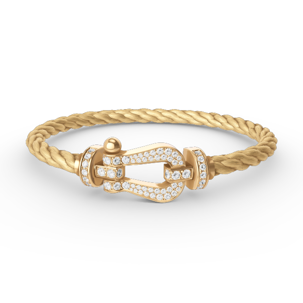 [⭐Hevara Jewelry]FORCE LARGE HORSESHOE FULL DIAMOND BRACELET GOLD