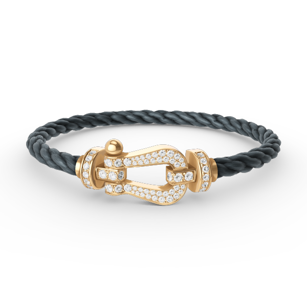 [⭐Hevara Jewelry]FORCE LARGE HORSESHOE FULL DIAMOND BRACELET GOLD