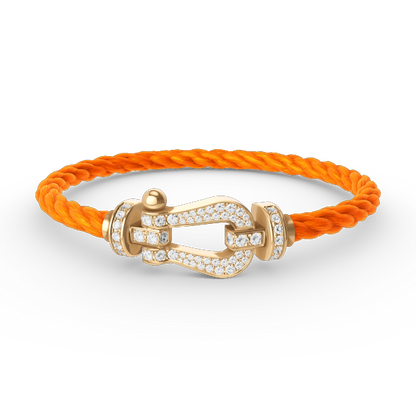 [⭐Hevara Jewelry]FORCE LARGE HORSESHOE FULL DIAMOND BRACELET GOLD