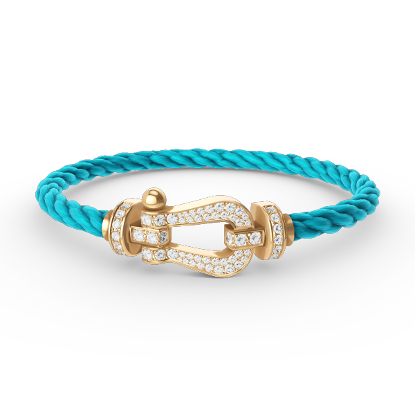 [⭐Hevara Jewelry]FORCE LARGE HORSESHOE FULL DIAMOND BRACELET GOLD