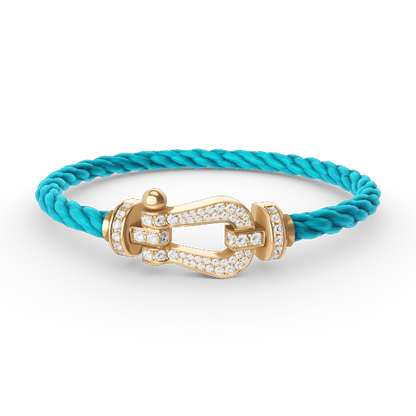 [⭐Hevara Jewelry]FORCE LARGE HORSESHOE FULL DIAMOND BRACELET GOLD