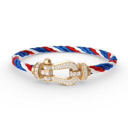 [⭐Hevara Jewelry]FORCE LARGE HORSESHOE FULL DIAMOND BRACELET GOLD