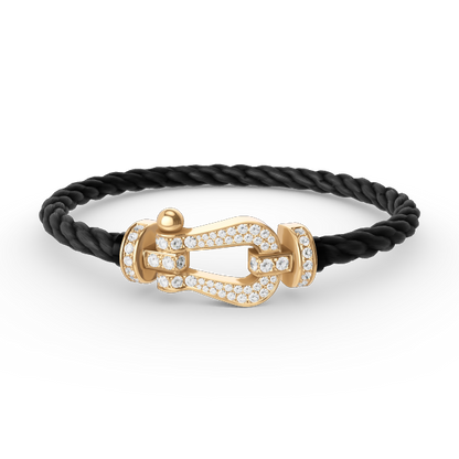 [⭐Hevara Jewelry]FORCE LARGE HORSESHOE FULL DIAMOND BRACELET GOLD