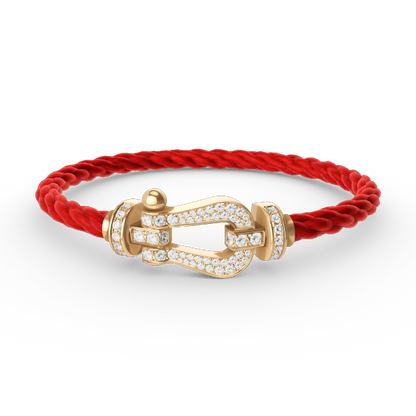 [⭐Hevara Jewelry]FORCE LARGE HORSESHOE FULL DIAMOND BRACELET GOLD