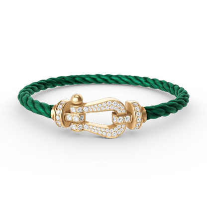 [⭐Hevara Jewelry]FORCE LARGE HORSESHOE FULL DIAMOND BRACELET GOLD