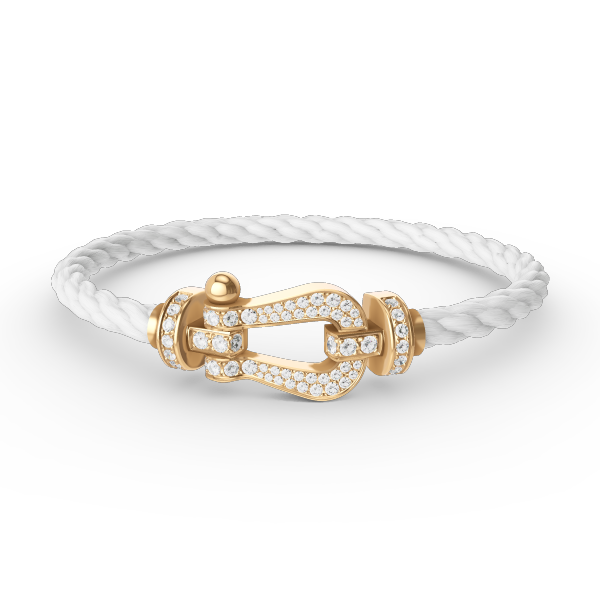 [⭐Hevara Jewelry]FORCE LARGE HORSESHOE FULL DIAMOND BRACELET GOLD