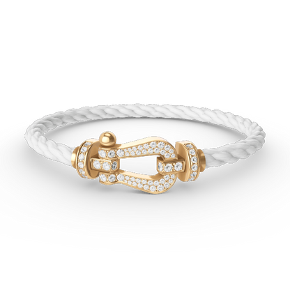 [⭐Hevara Jewelry]FORCE LARGE HORSESHOE FULL DIAMOND BRACELET GOLD