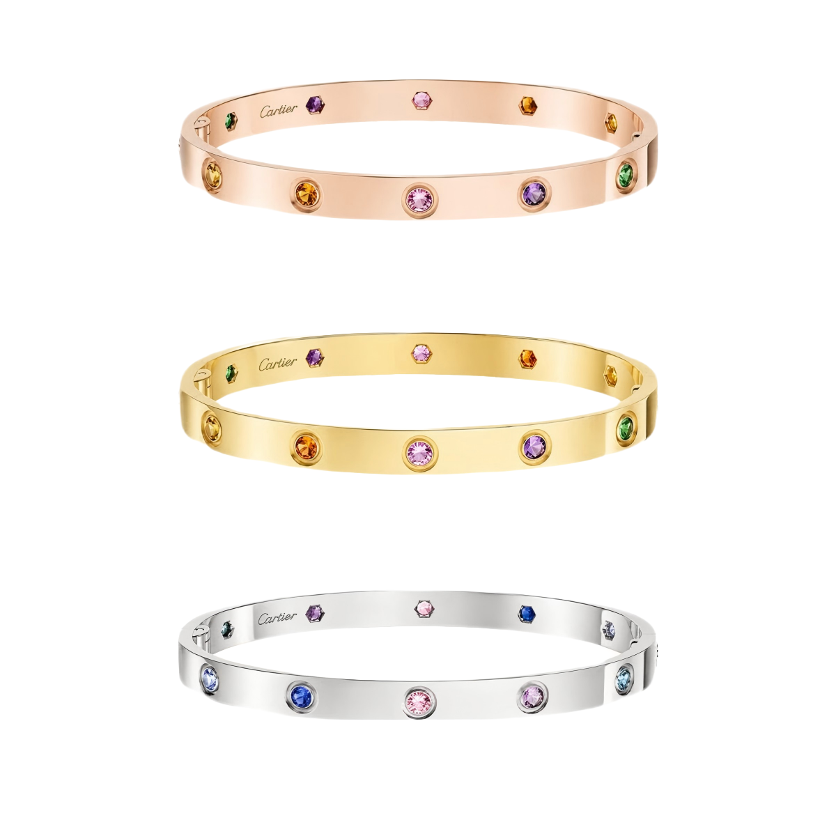 [⭐Hevara Jewelry] 2026 RAINBOW LOVE BRACELET 6.1MM  10 DIAMONDS