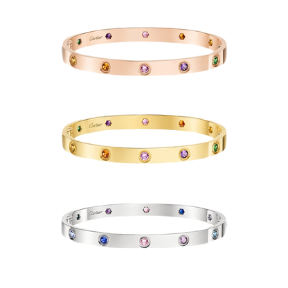 [⭐Hevara Jewelry] 2026 RAINBOW LOVE BRACELET 6.1MM  10 DIAMONDS