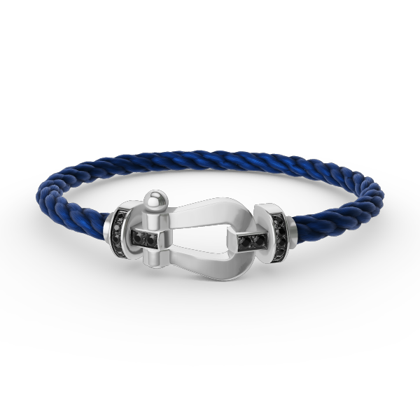 [⭐Hevara Jewelry]FORCE LARGE HORSESHOE BLACK DIAMOND BRACELET SILVER