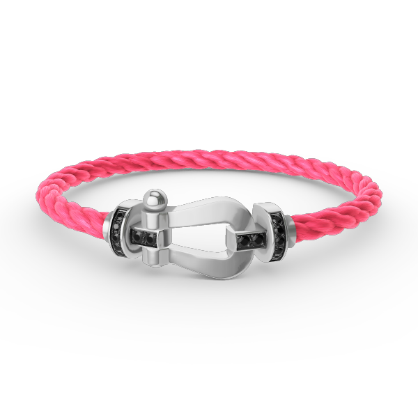 [⭐Hevara Jewelry]FORCE LARGE HORSESHOE BLACK DIAMOND BRACELET SILVER