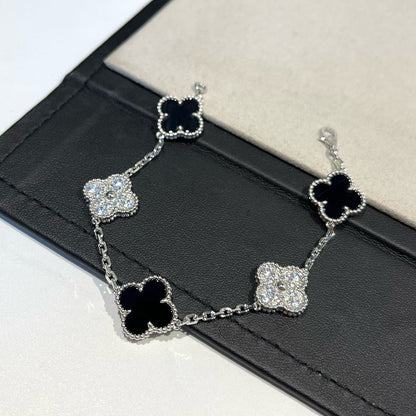 [⭐Hevara Jewelry] CLOVER 5 MOTIF ONYXS BRACELET COLLECTION