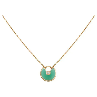 [⭐Hevara Jewelry]AMULETTE GOLD MALACHITE NECKLACE