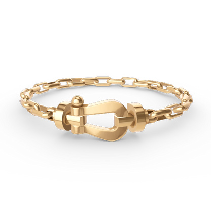 [⭐Hevara Jewelry]FORCE LARGE HORSESHOE CLASP  METAL BRACELET