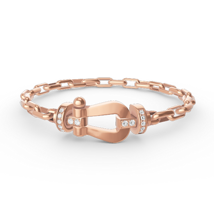 [⭐Hevara Jewelry]FORCE LARGE HORSESHOE CLASP  METAL BRACELET