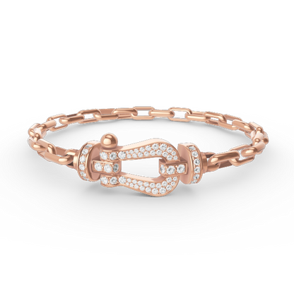 [⭐Hevara Jewelry]FORCE LARGE HORSESHOE CLASP  METAL BRACELET