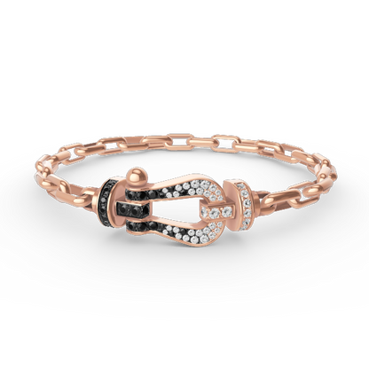 [⭐Hevara Jewelry]FORCE LARGE HORSESHOE CLASP  METAL BRACELET