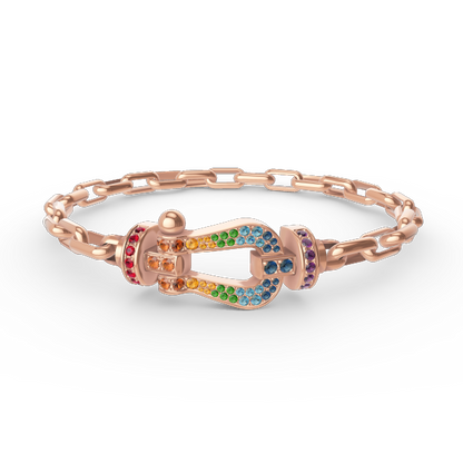 [⭐Hevara Jewelry]FORCE LARGE HORSESHOE CLASP  METAL BRACELET