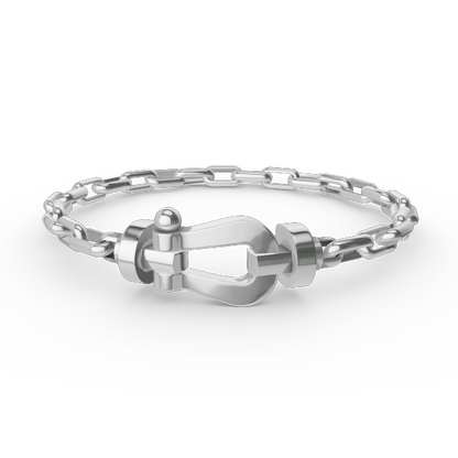 [⭐Hevara Jewelry]FORCE LARGE HORSESHOE CLASP  METAL BRACELET