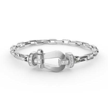 [⭐Hevara Jewelry]FORCE LARGE HORSESHOE CLASP  METAL BRACELET