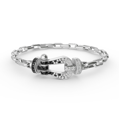 [⭐Hevara Jewelry]FORCE LARGE HORSESHOE CLASP  METAL BRACELET