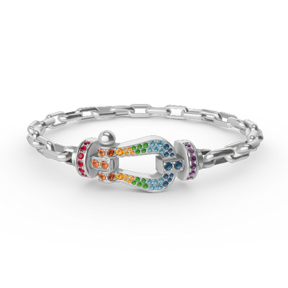 [⭐Hevara Jewelry]FORCE LARGE HORSESHOE CLASP  METAL BRACELET