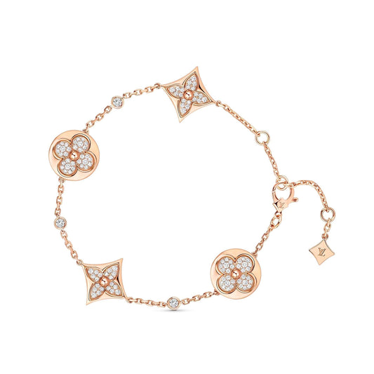 [⭐Hevara Jewelry]STAR AND SUN 4 MOTIFS GOLD DIAMONDS BRACELET