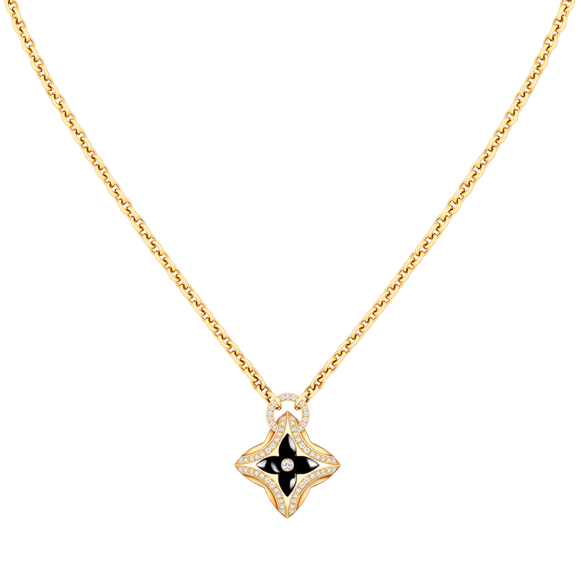 [⭐Hevara Jewelry]STAR PEDANT PINK GOLD DIAMOND NECKLACE