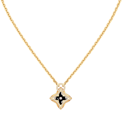 [⭐Hevara Jewelry]STAR PEDANT PINK GOLD DIAMOND NECKLACE