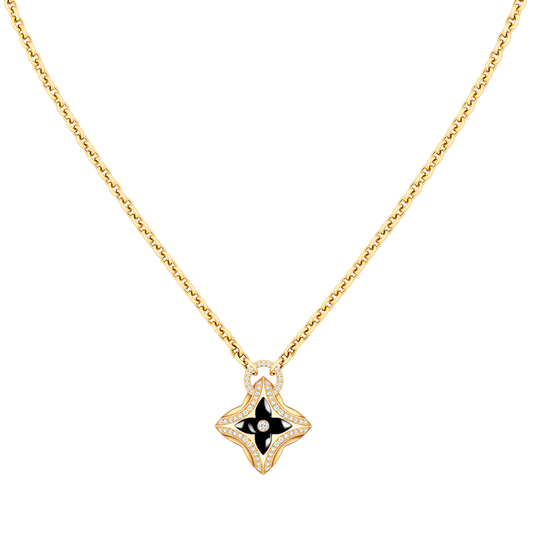 [⭐Hevara Jewelry]STAR PEDANT PINK GOLD DIAMOND NECKLACE
