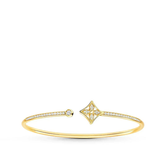 [⭐Hevara Jewelry]IDYLLE GOLD OPEN BRACELET DIAMOND PAVED