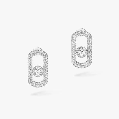 [⭐Hevara Jewelry]So Move Pave_-Set Diamond Earrings in Silver