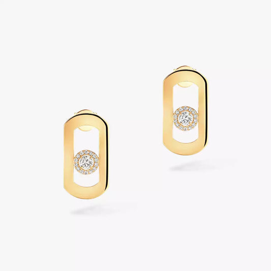[⭐Hevara Jewelry]So Move Diamond Earrings in Yellow Gold