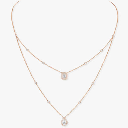 [⭐Hevara Jewelry]MY TWIN 2 ROW DIAMOND NECKLACE