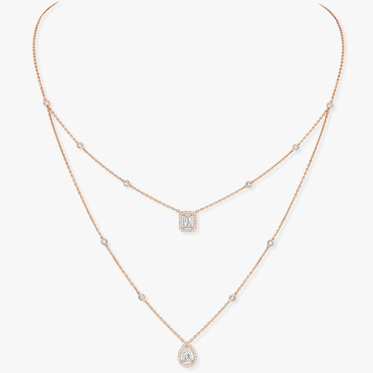 [⭐Hevara Jewelry]MY TWIN 2 ROW DIAMOND NECKLACE