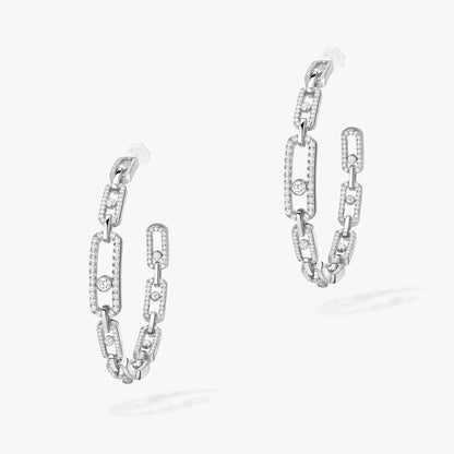 [[⭐Hevara Jewelry]Move Link Diamond Hoop Earrings