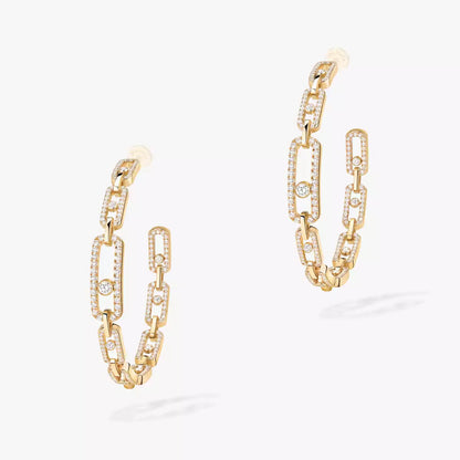 [[⭐Hevara Jewelry]Move Link Diamond Hoop Earrings