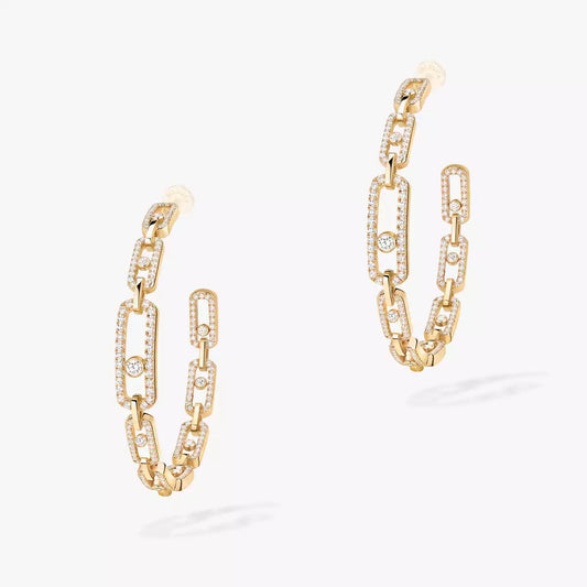 [[⭐Hevara Jewelry]Move Link Diamond Hoop Earrings