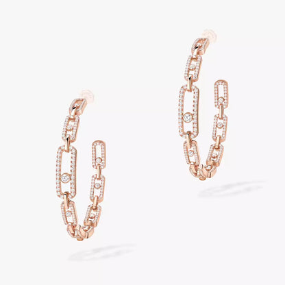 [[⭐Hevara Jewelry]Move Link Diamond Hoop Earrings