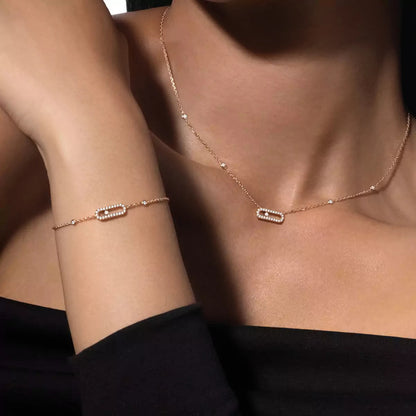 [⭐Hevara Jewelry]Diamond Necklace Move Uno