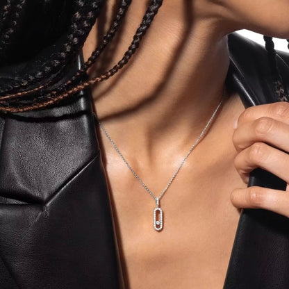 [⭐Hevara Jewelry]Move Uno Diamond Necklace in Rose Gold