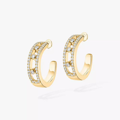 [⭐Hevara Jewelry]Diamond Pave_ Hoop Earrings Move