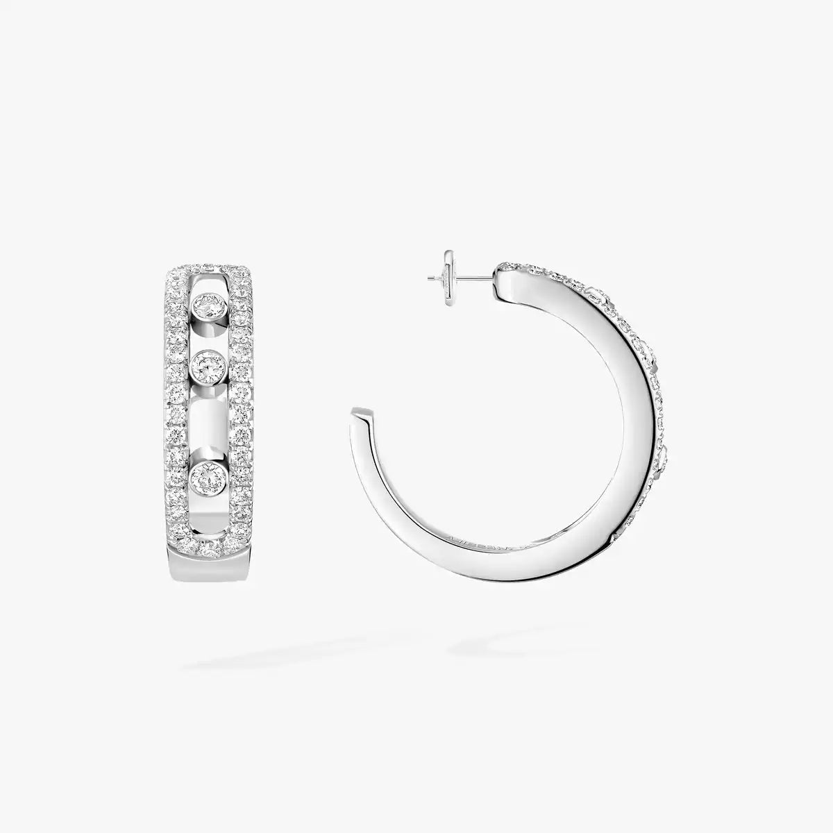 [⭐Hevara Jewelry]Diamond Pave_ Hoop Earrings Move
