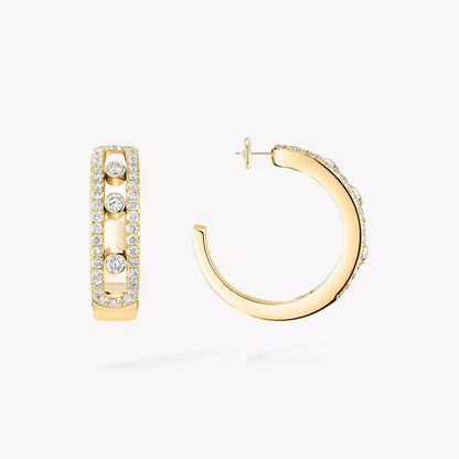 [⭐Hevara Jewelry]Diamond Pave_ Hoop Earrings Move